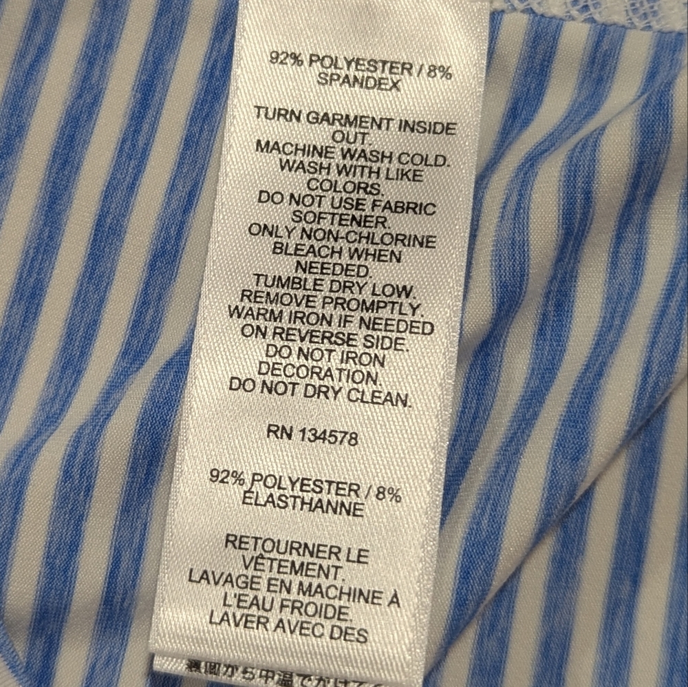 Vineyard Vines Women's Aqua Blue White Stripe Performance 1/4 Zip Top XXS *NWOT - Picture 8 of 15